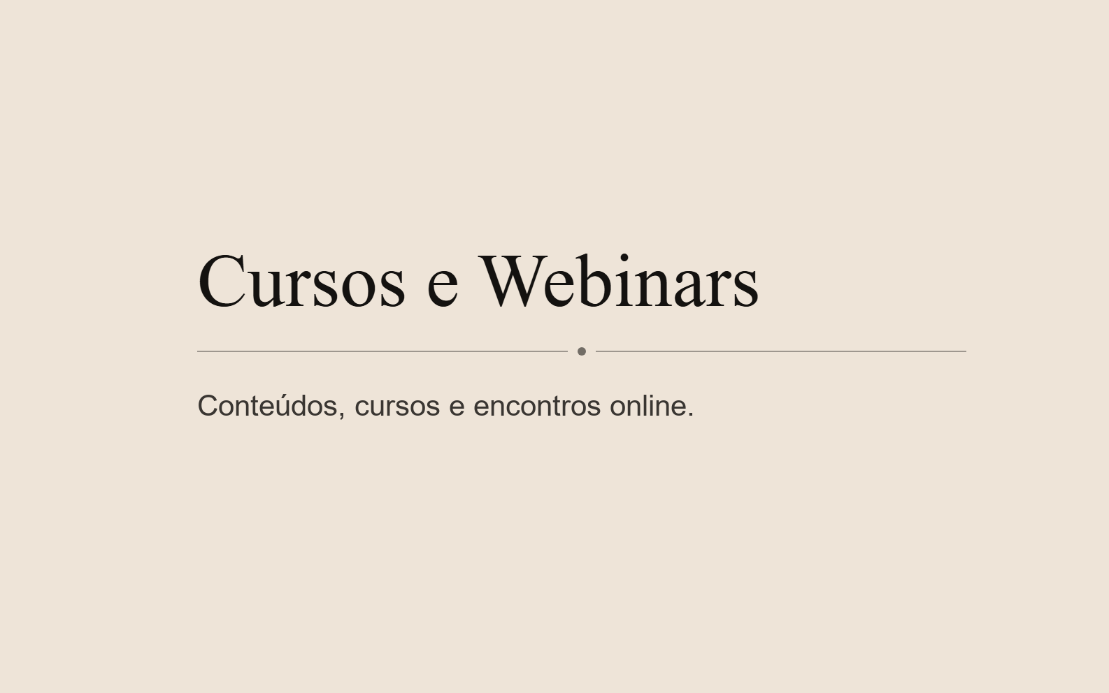 Cursos e Webinars